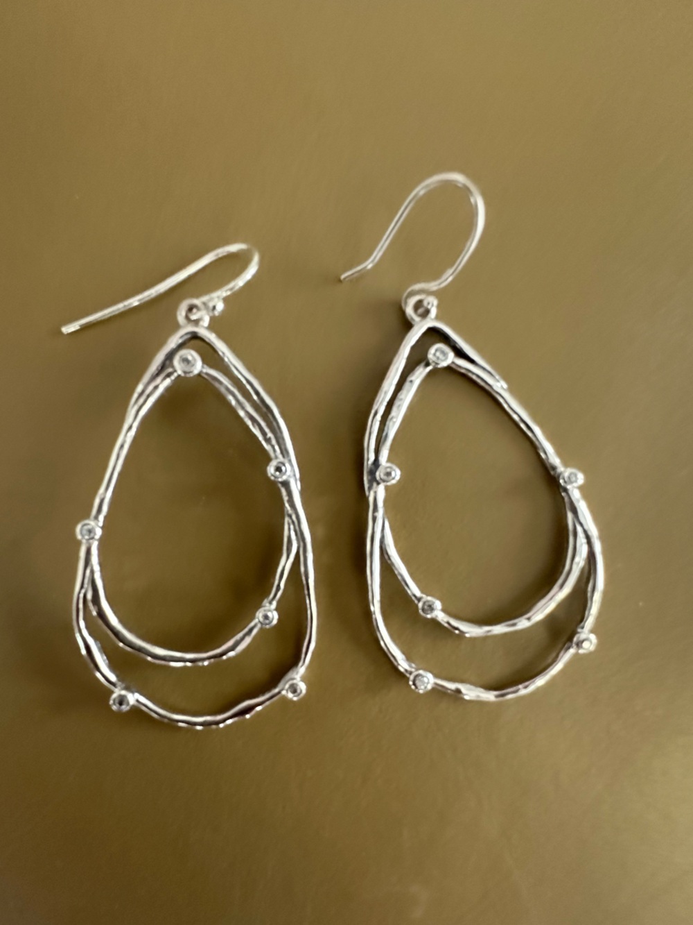 Silpada Constellation Silver Double Teardrop Dangle Earrings